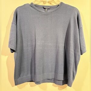 Eileen Fisher Dark Blue-Grey Knit Top XXS